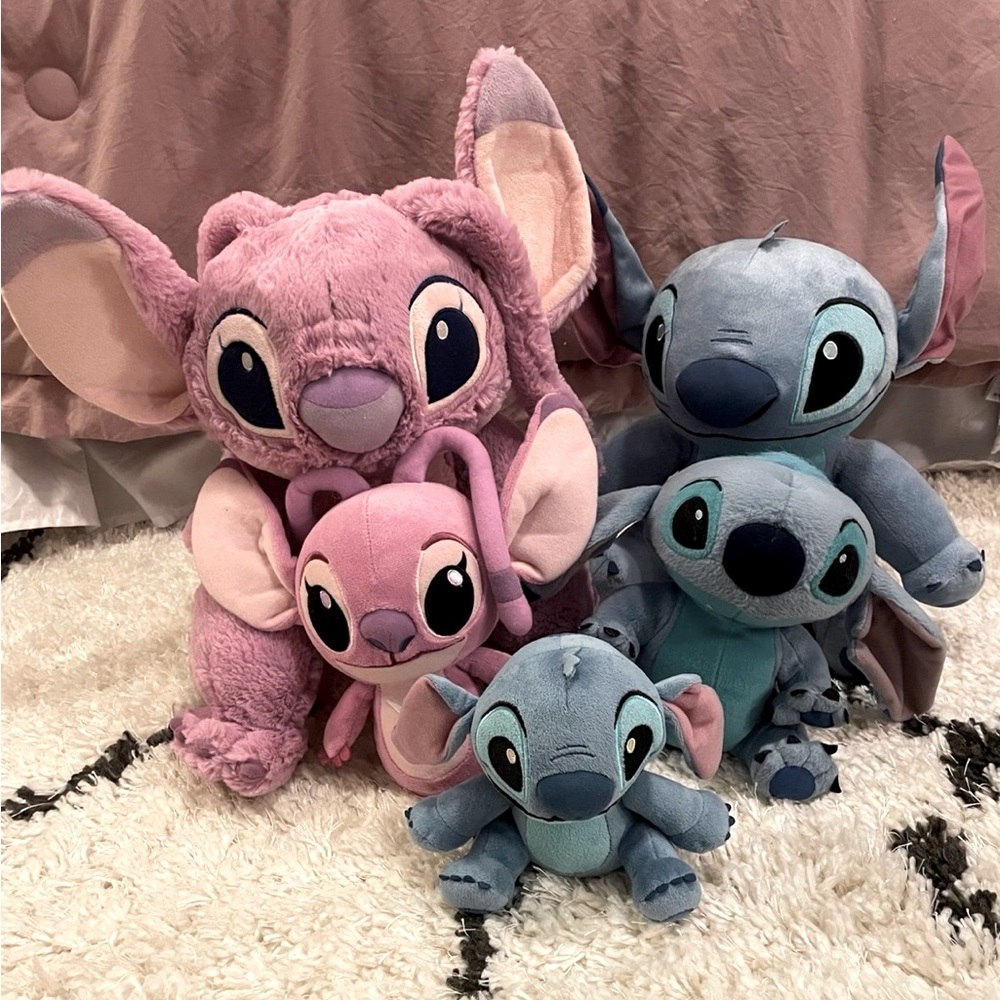 Disney Stitch and Angel Plushies Lot